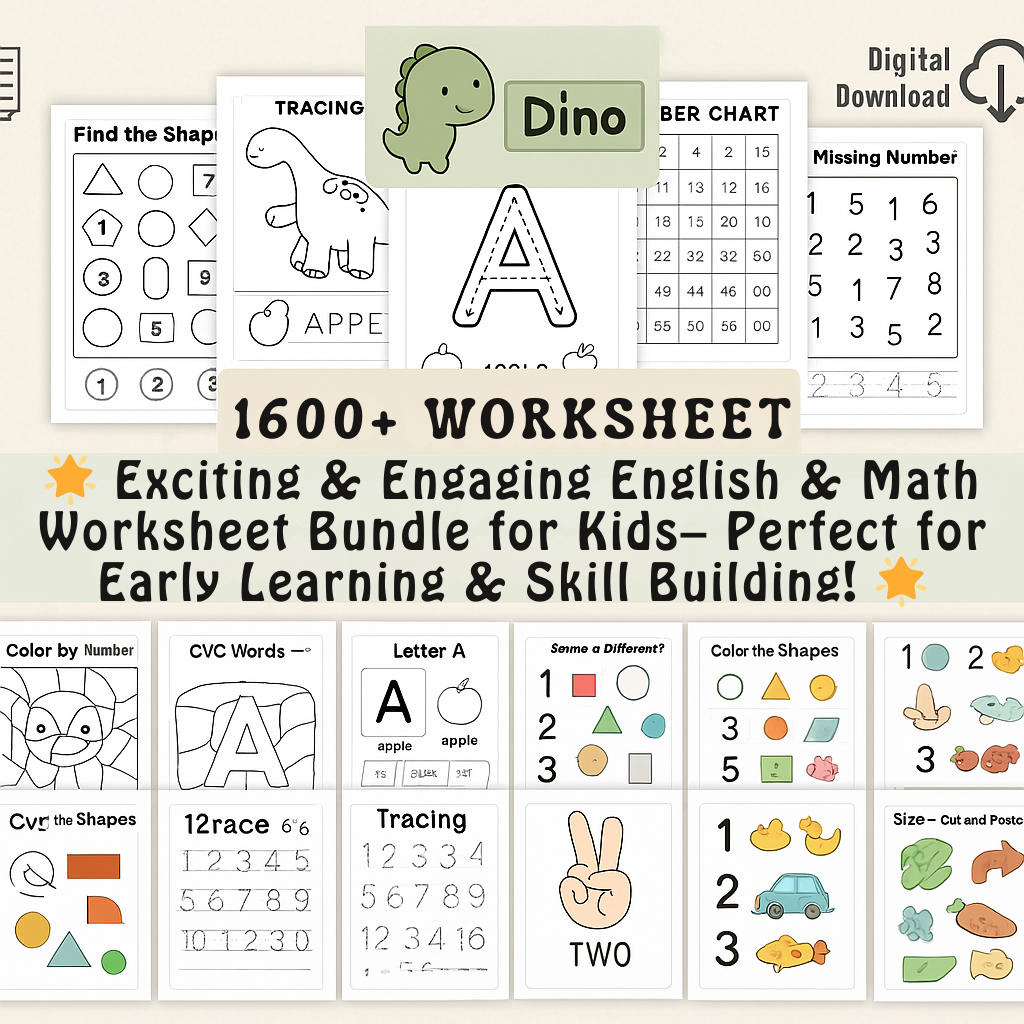 Englis and Maths Worksheet